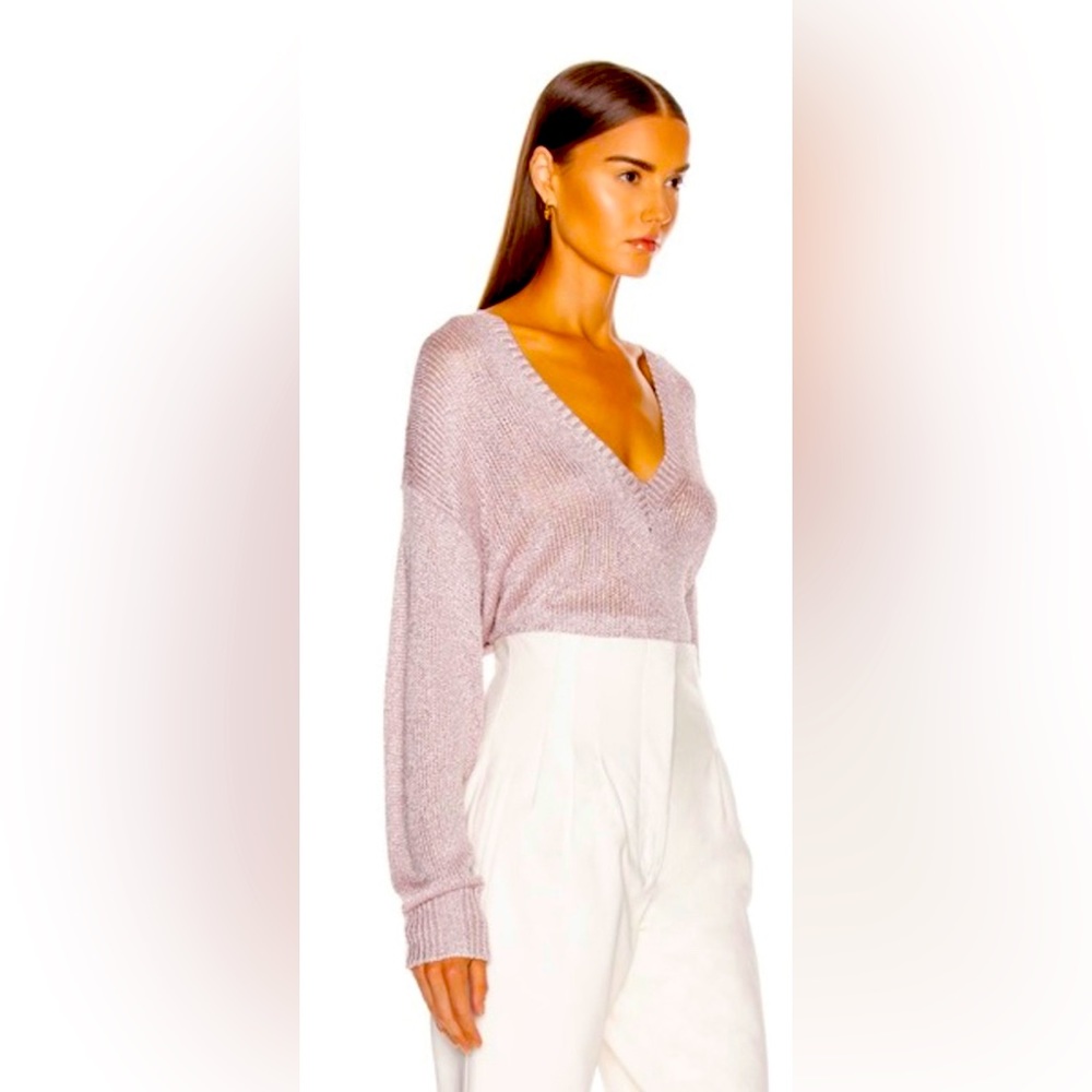 IRO Nanga Sweater. Worn once. Silver sparkle lavender purple.Super pretty V-neck